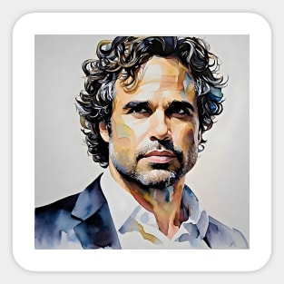 watercolor painting with Mark Ruffalo Sticker